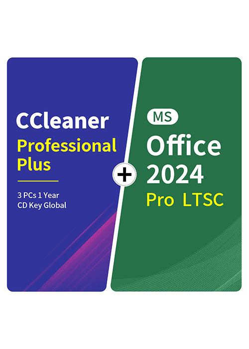 CCleaner Professional Plus 3 PCs 1 Year CD Key Global+MS Office2024 Pro LTSC  Pack
